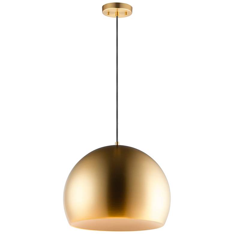 Image 4 ET2 Palla 19 3/4" Wide Satin Brass Dome LED Pendant Light more views