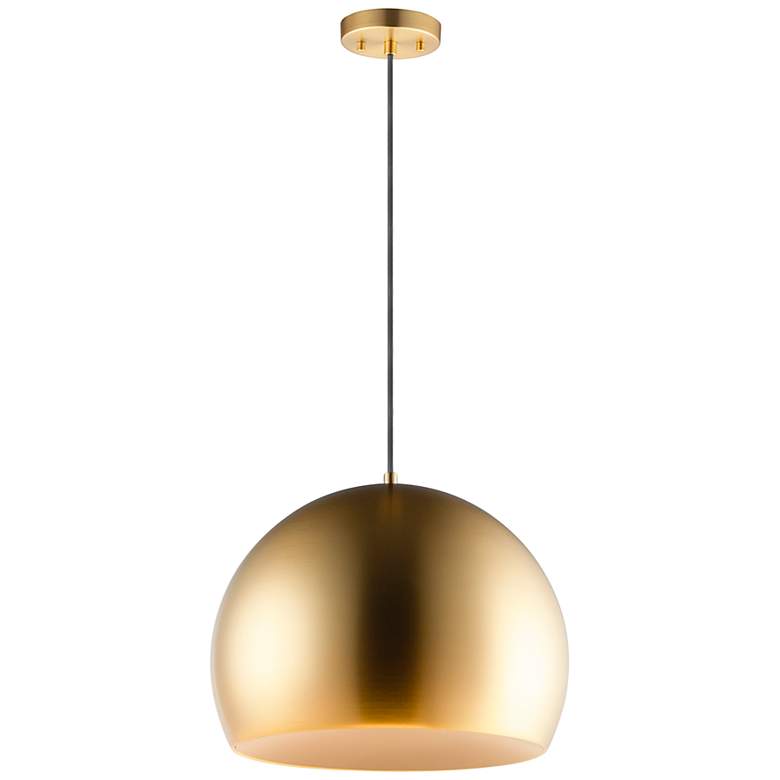 Image 4 ET2 Palla 19 3/4 inch Wide Satin Brass Dome LED Pendant Light more views