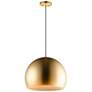 ET2 Palla 19 3/4" Wide Satin Brass Dome LED Pendant Light