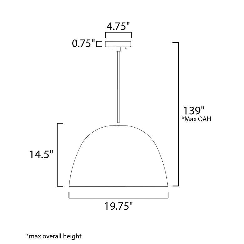 Image 6 ET2 Palla 19 3/4" Wide Satin Brass Dome LED Pendant Light more views