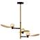 ET2 Pearl 39 1/4"W Natural Aged Brass 3-Light LED Chandelier