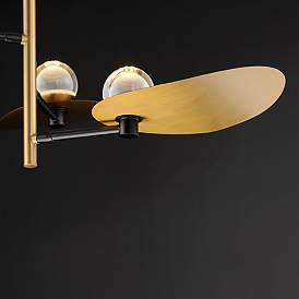 Image5 of ET2 Pearl 39 1/4"W Natural Aged Brass 3-Light LED Chandelier more views