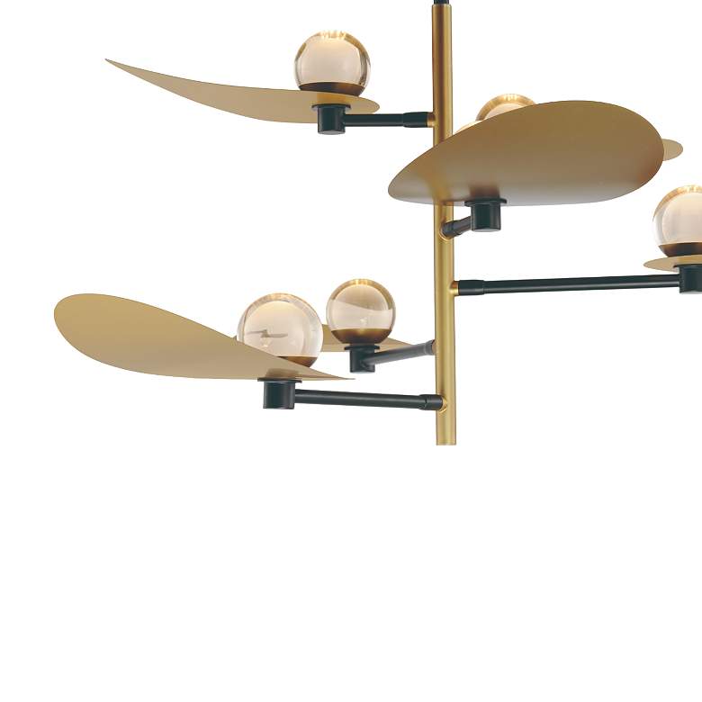 Image 5 ET2 Pearl 47 1/4"W Black and Brass 6-Light LED Chandelier more views