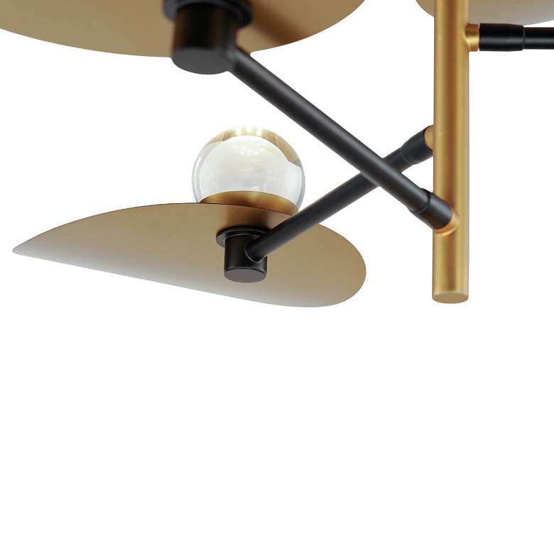 Image 6 ET2 Pearl 47 1/4"W Black and Brass 6-Light LED Chandelier more views