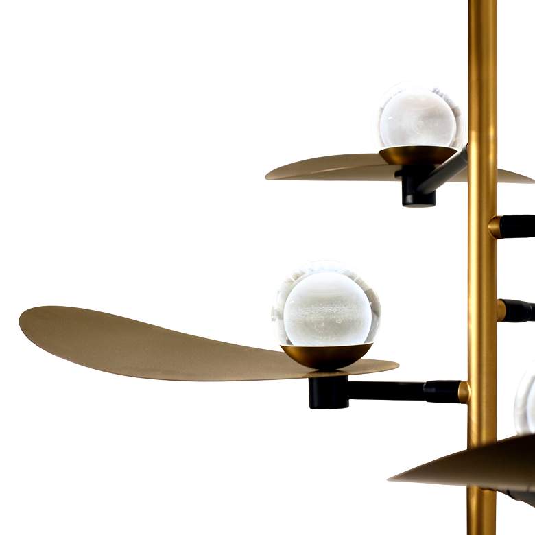 Image 7 ET2 Pearl 47 1/4"W Black and Brass 6-Light LED Chandelier more views