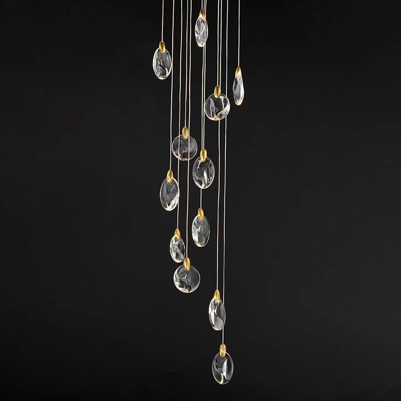 Image 3 ET2 Pebble 15 3/4" Wide Black/Gold 12-Light LED Pendant more views
