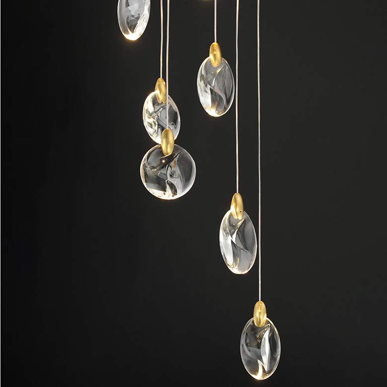 Image 4 ET2 Pebble 15 3/4" Wide Black/Gold 12-Light LED Pendant more views