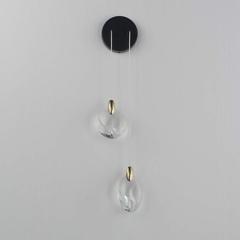 Image 2 ET2 Pebble 24" High Black/Polished Gold 2-Light Wall Sconce more views