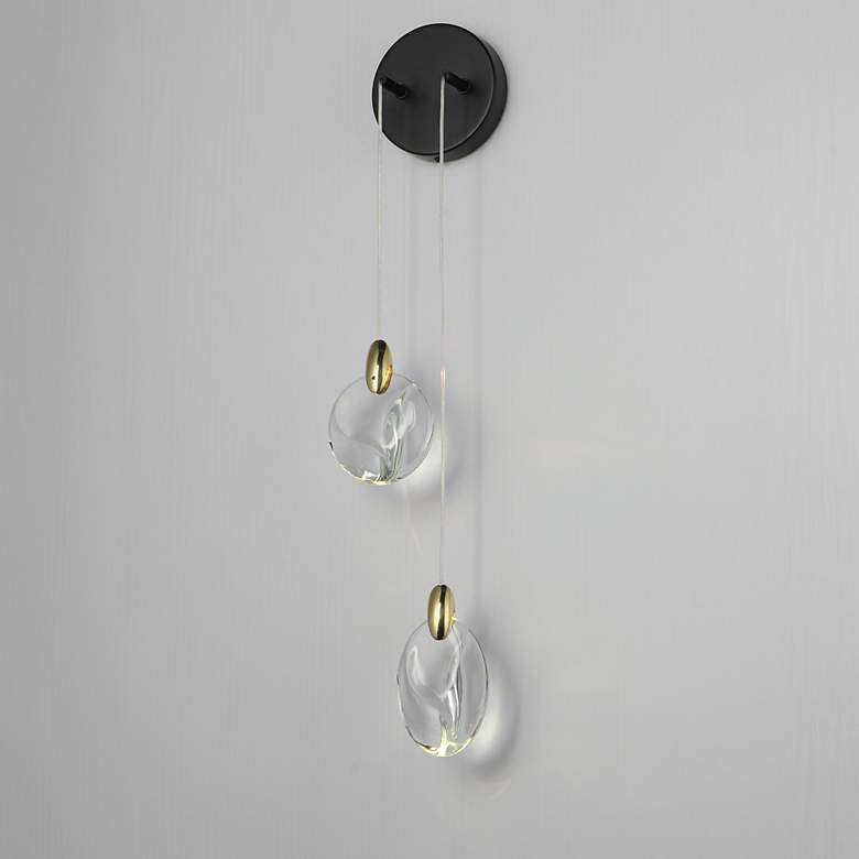 Image 4 ET2 Pebble 24" High Black/Polished Gold 2-Light Wall Sconce more views