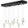 1_ET2 Pebble 35 1/2" Wide Black/Polished Gold 10-Light LED Pendant