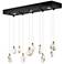 ET2 Pebble 35 1/2" Wide Black/Polished Gold 10-Light LED Pendant