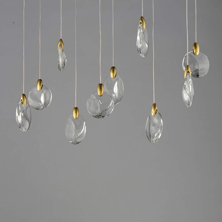 Image 2 ET2 Pebble 35 1/2" Wide Black/Polished Gold 10-Light LED Pendant more views