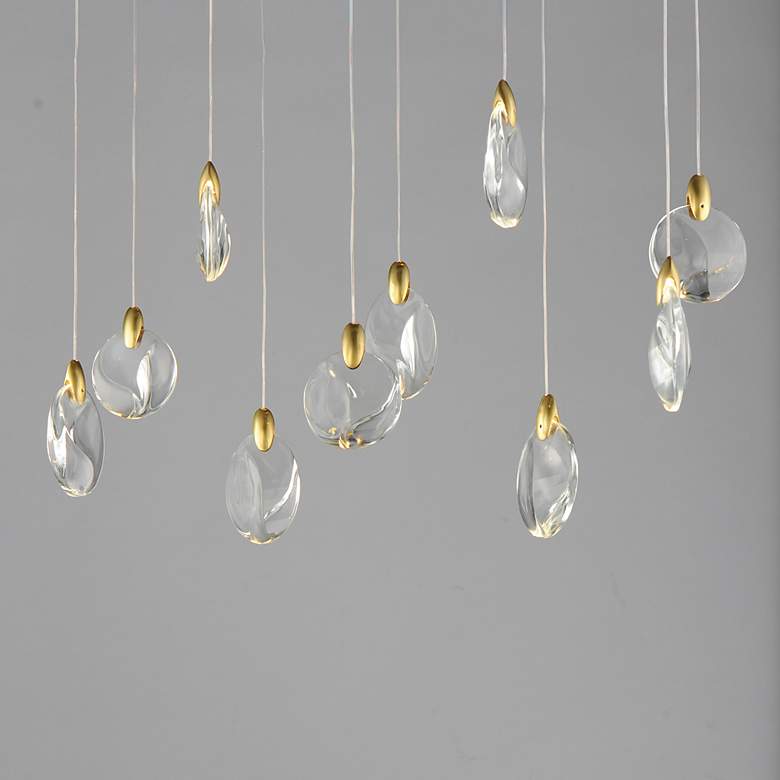 Image 3 ET2 Pebble 35 1/2" Wide Black/Polished Gold 10-Light LED Pendant more views