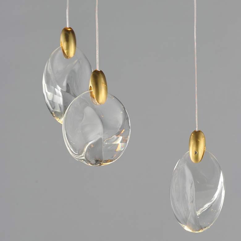 Image 4 ET2 Pebble 35 1/2" Wide Black/Polished Gold 10-Light LED Pendant more views