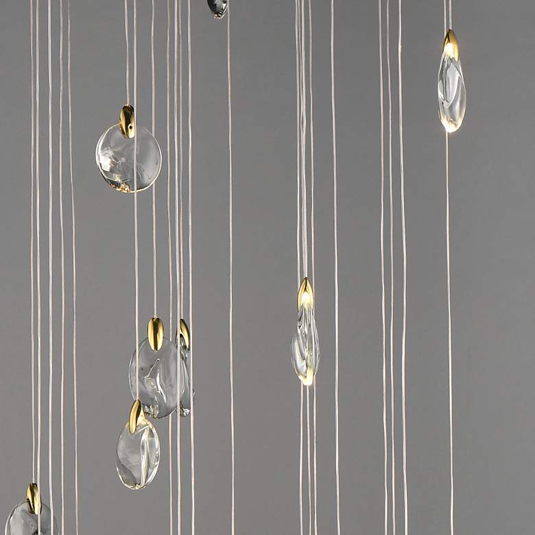 Image 3 ET2 Pebble 36" Black/Polished Gold 30-Light LED Pendant more views