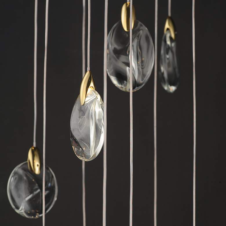 Image 4 ET2 Pebble 36" Black/Polished Gold 30-Light LED Pendant more views