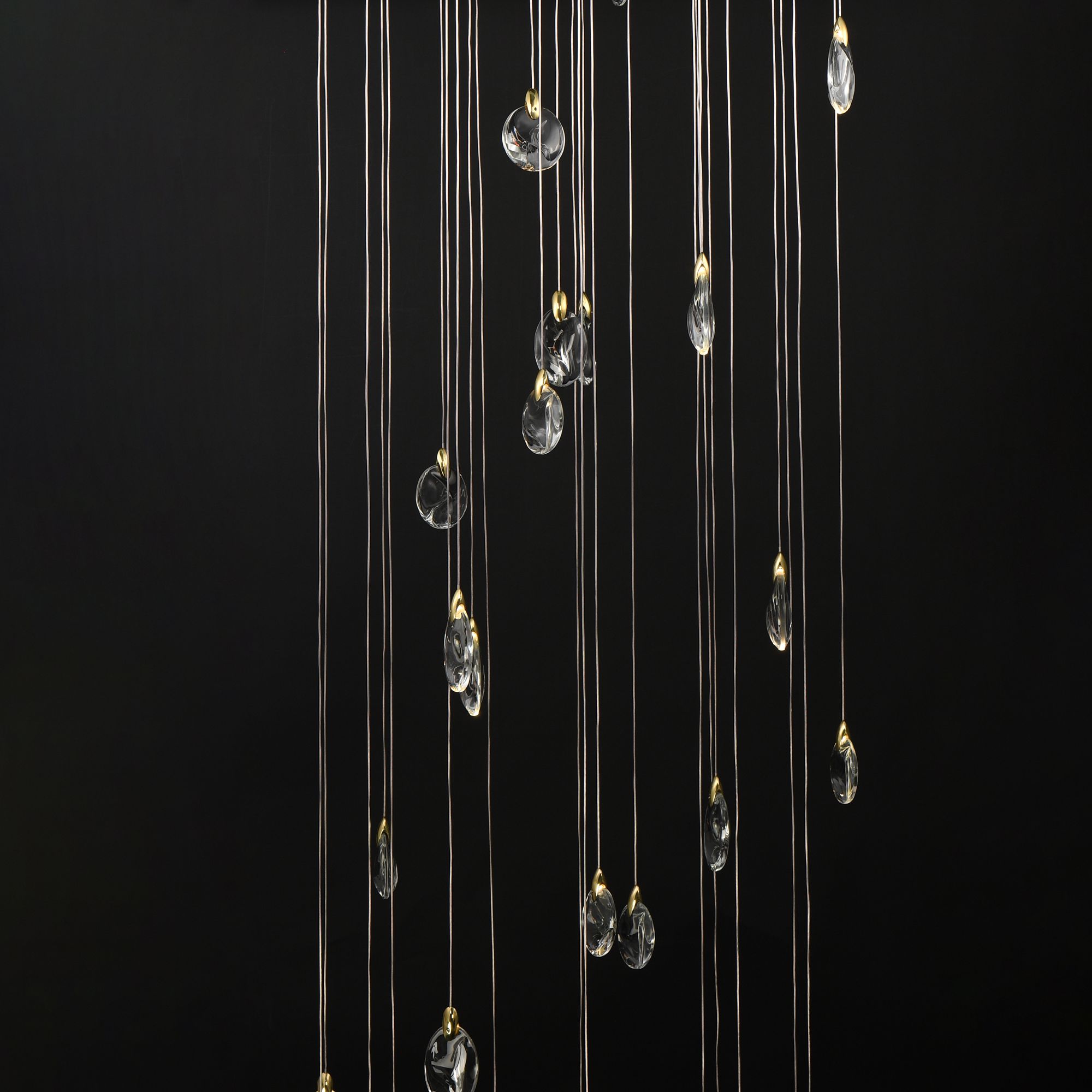 Image 2 ET2 Pebble 36" Black/Polished Gold 30-Light LED Pendant more views