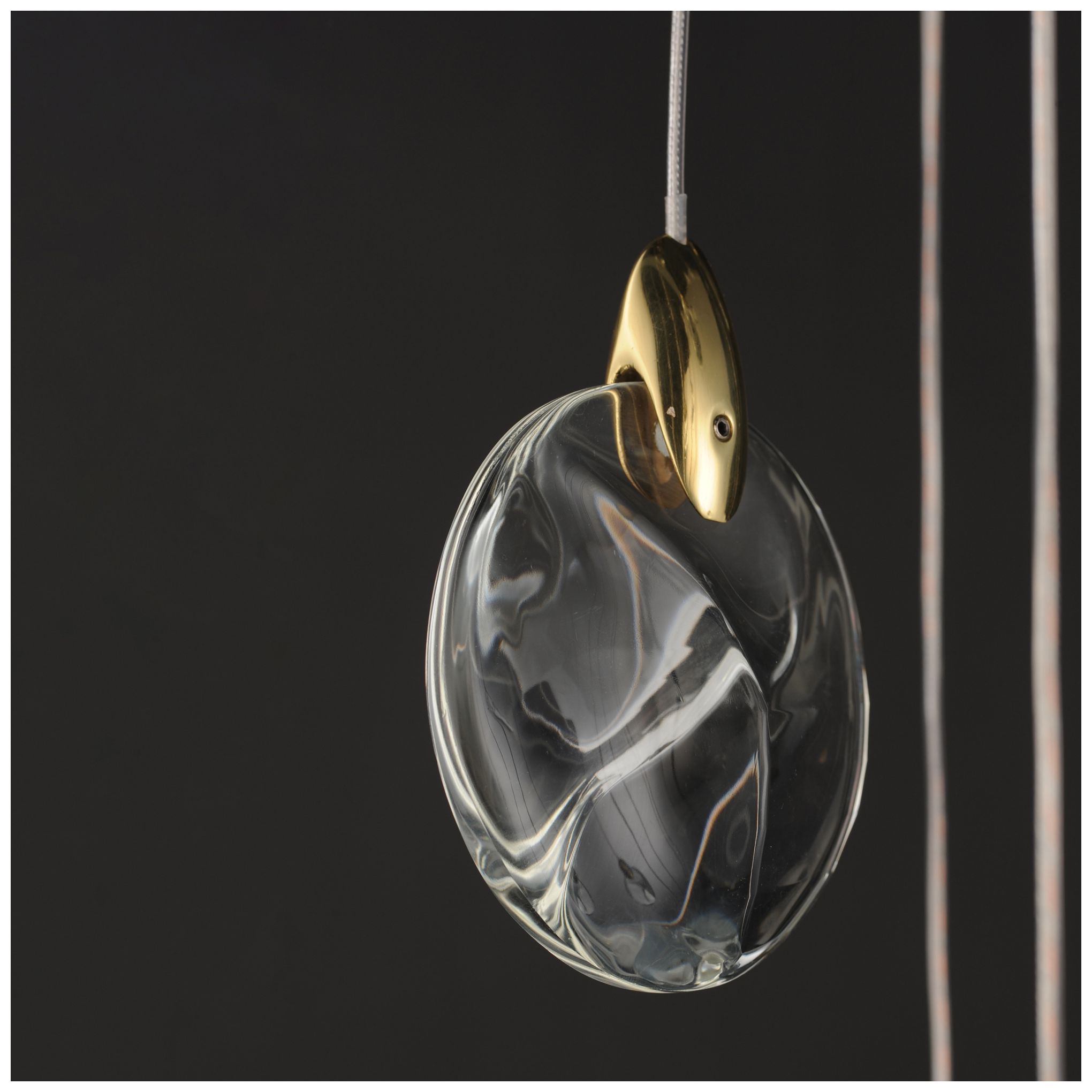 Image 5 ET2 Pebble 36" Black/Polished Gold 30-Light LED Pendant more views