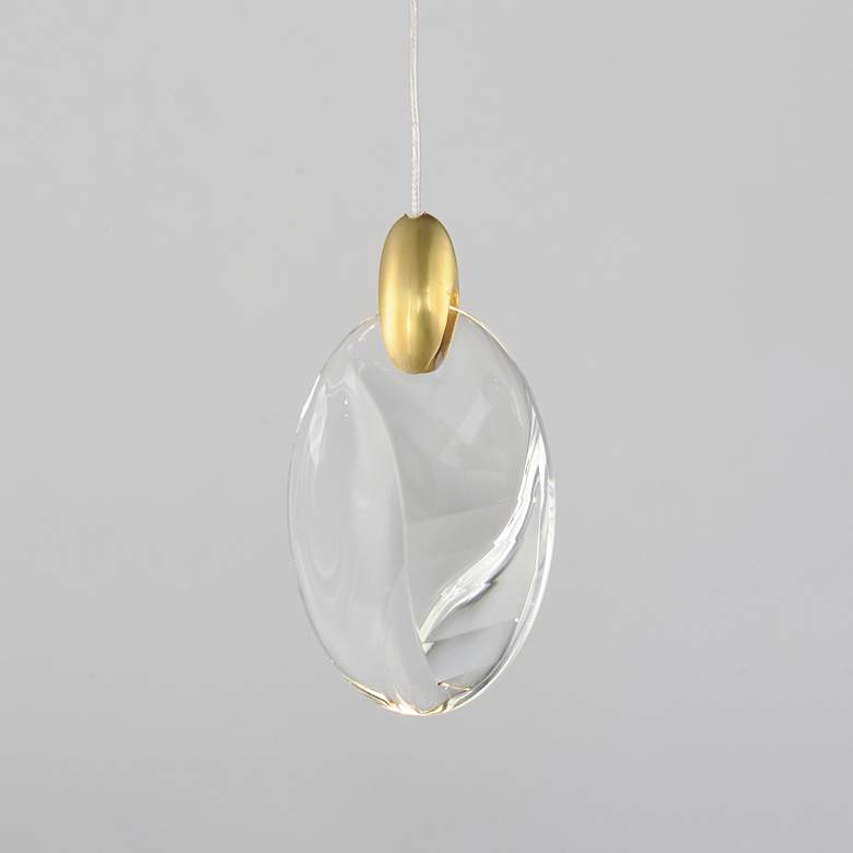Image 2 ET2 Pebble 4 3/4" High Black/Polished Gold 1-Light LED Pendant more views