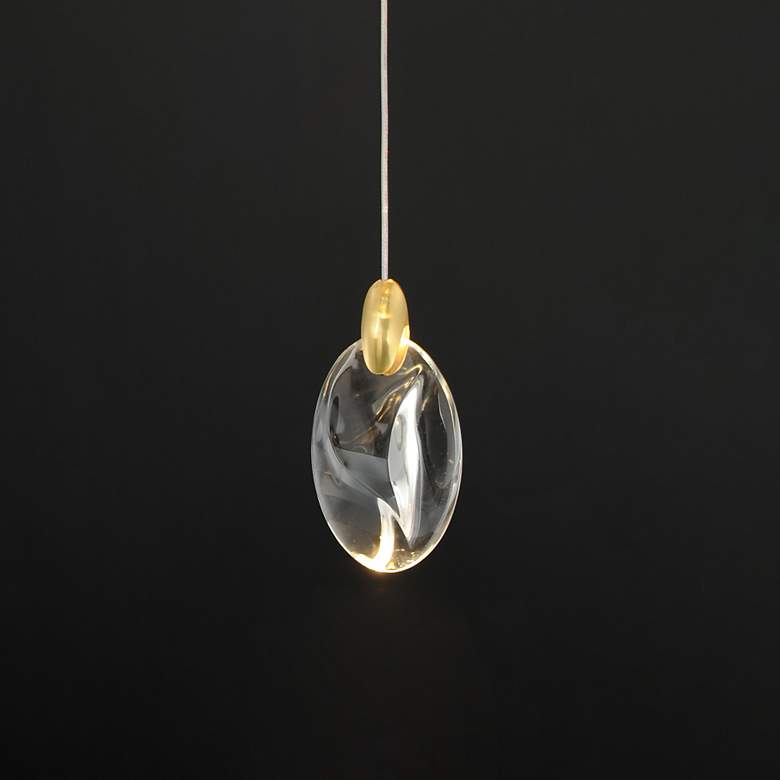 Image 4 ET2 Pebble 4 3/4" High Black/Polished Gold 1-Light LED Pendant more views