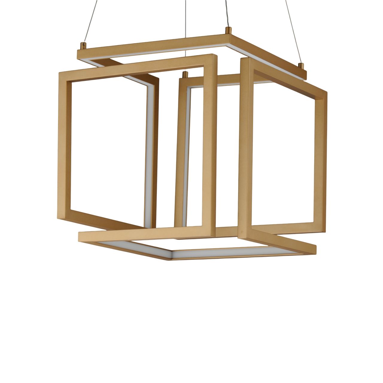 Image 2 ET2 Penrose 16" Gold Cube Square LED Pendant more views