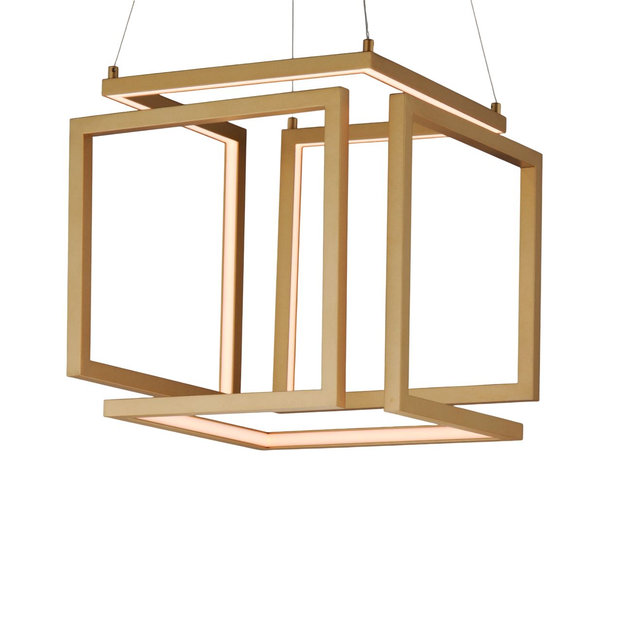 Image 3 ET2 Penrose 16" Gold Cube Square LED Pendant more views