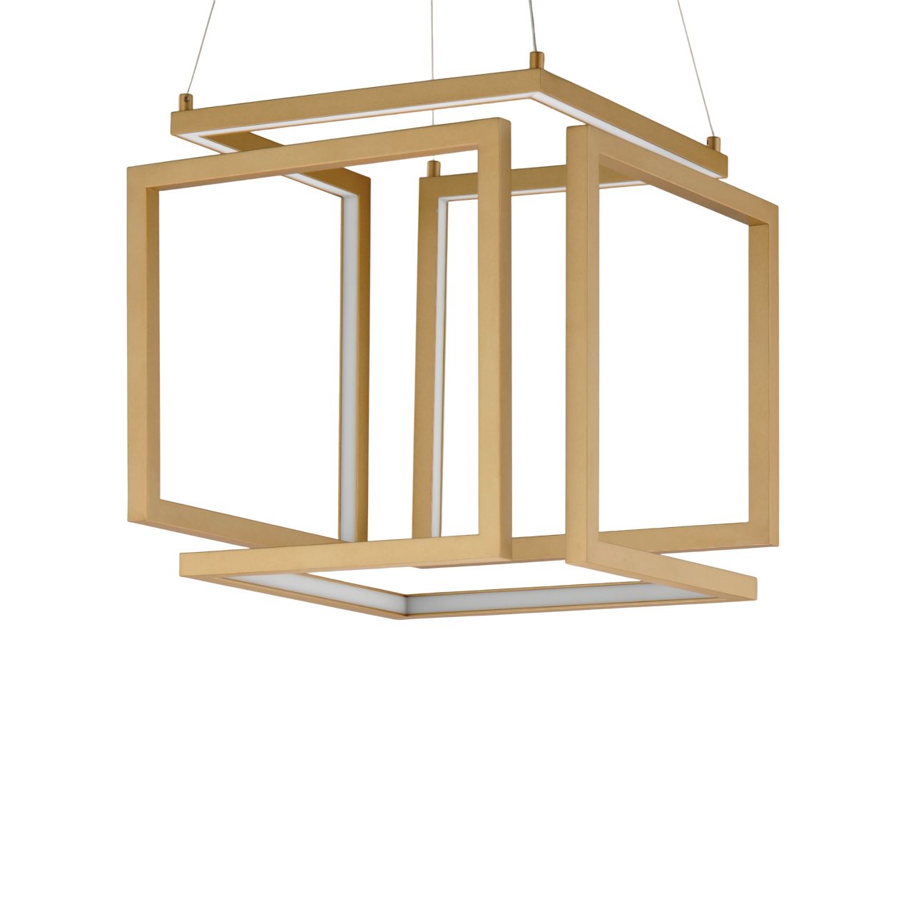 Image 4 ET2 Penrose 16" Gold Cube Square LED Pendant more views