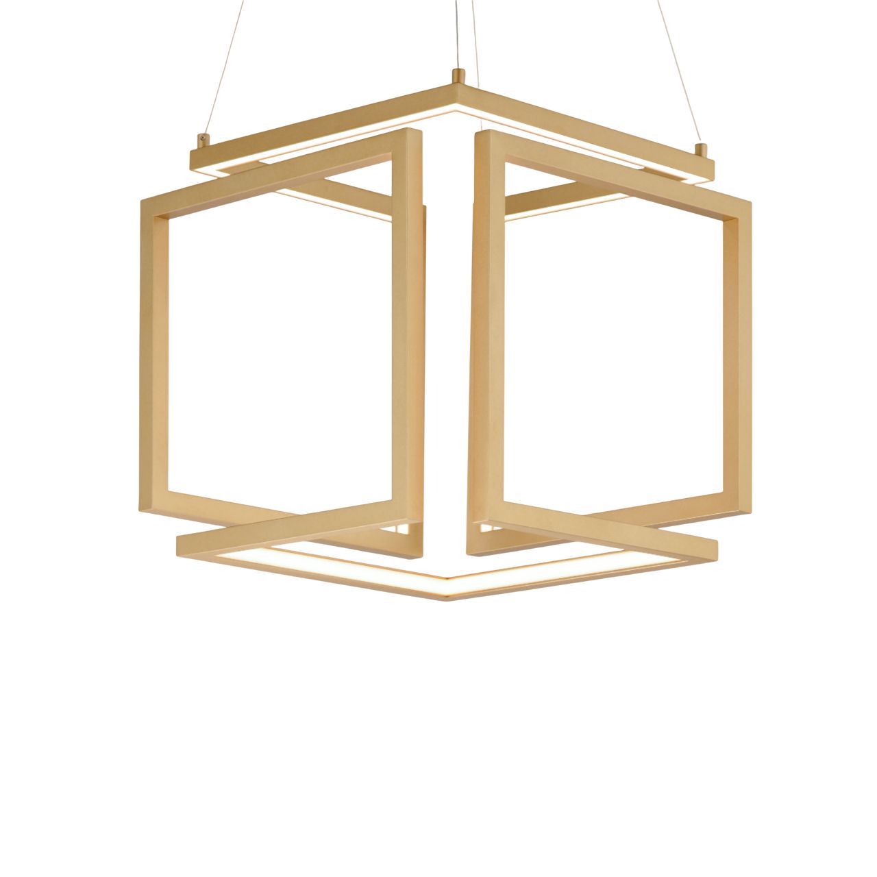Image 5 ET2 Penrose 16" Gold Cube Square LED Pendant more views