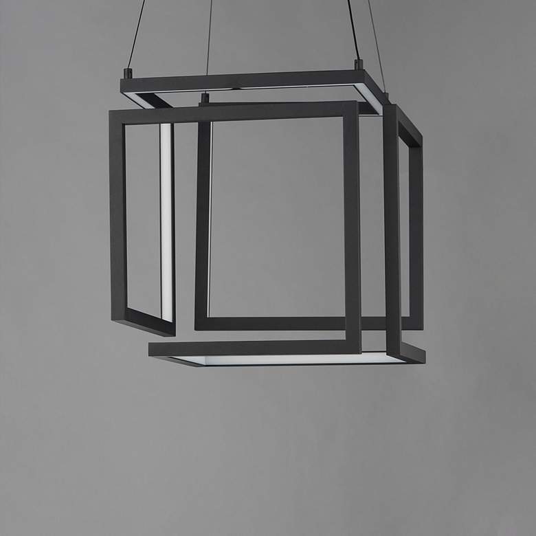 Image 2 ET2 Penrose 16" Wide Black Cube LED Pendant Light more views