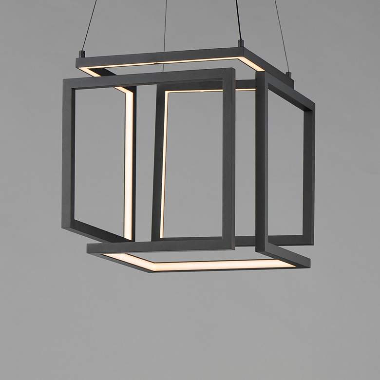 Image 3 ET2 Penrose 16" Wide Black Cube LED Pendant Light more views