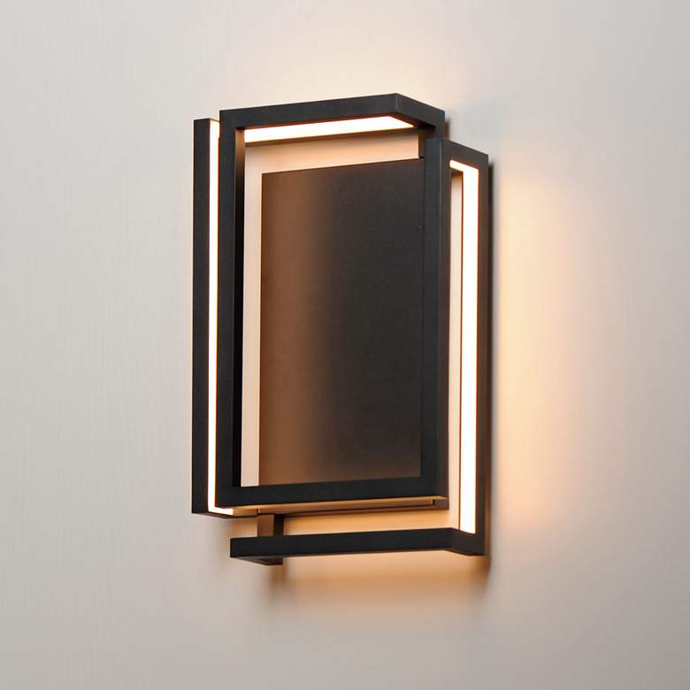 Image 1 ET2 Penrose 18" High Black LED Sconce - ADA