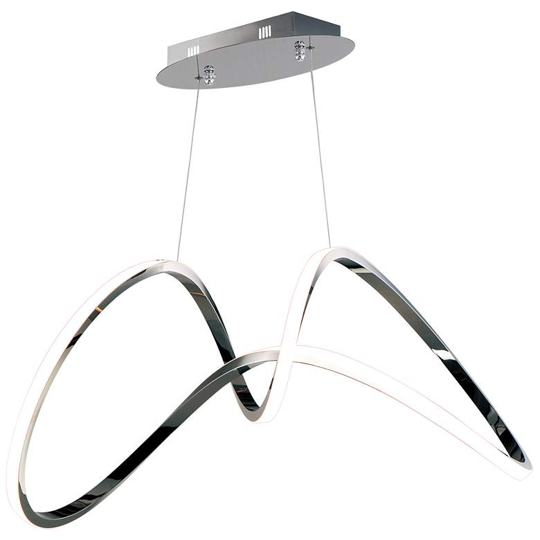 Image 1 ET2 Perpetual 37 inch Wide Modern LED Pendant Black Chrome.