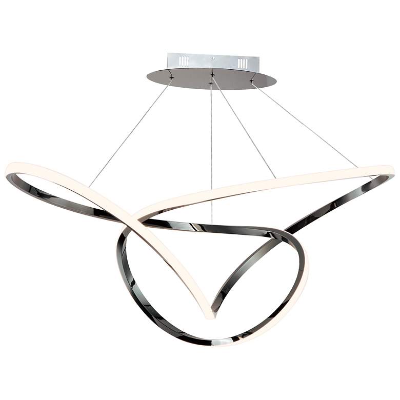 Image 1 ET2 Perpetual 43" Wide Black Chrome Curved LED Pendant Light
