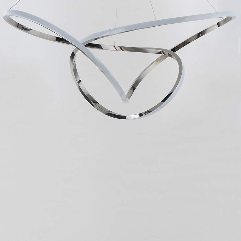Image 2 ET2 Perpetual 43" Wide Black Chrome Curved LED Pendant Light more views