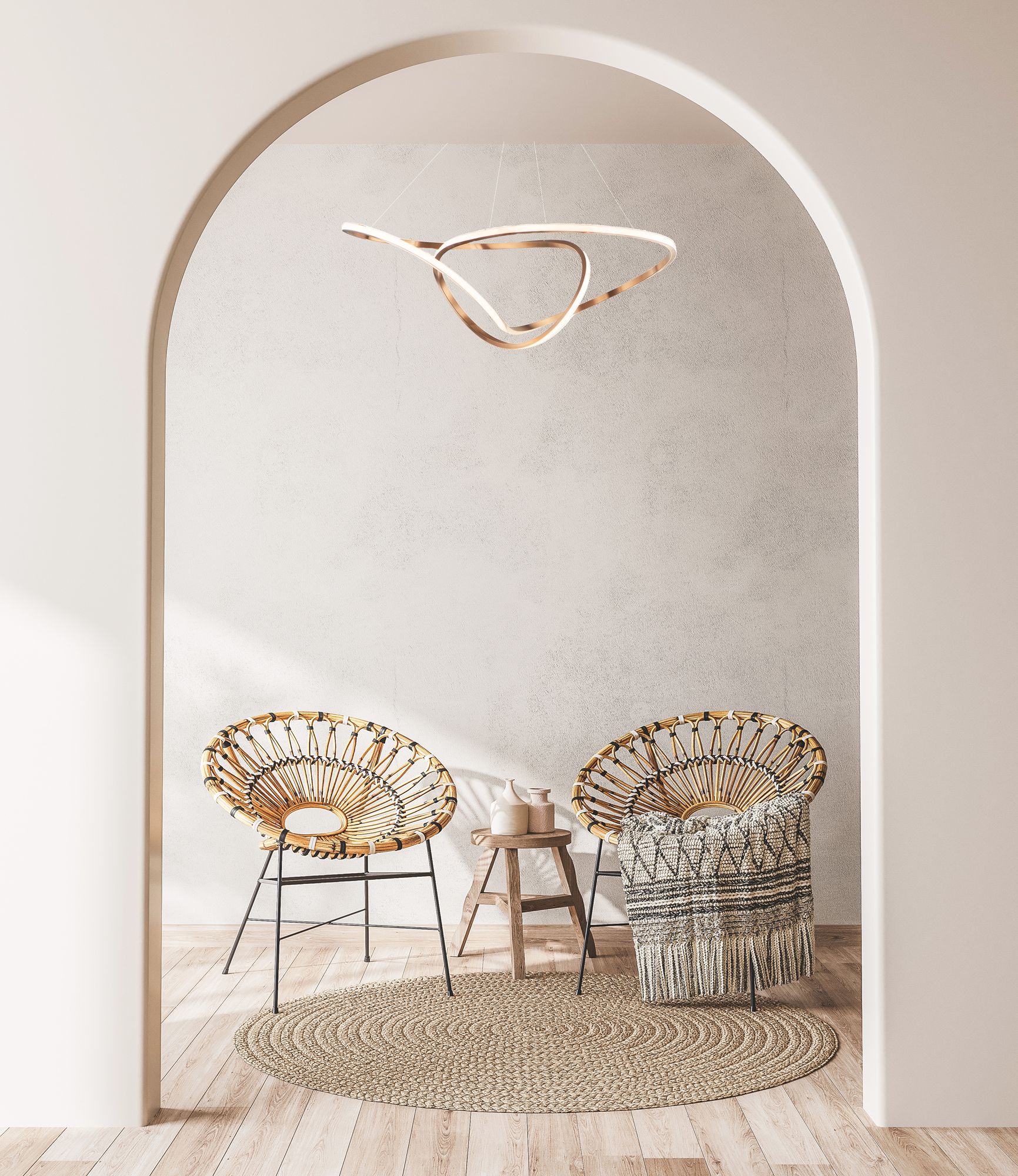 Image 7 ET2 Perpetual 46" Wide Brushed Champagne LED Pendant Light more views