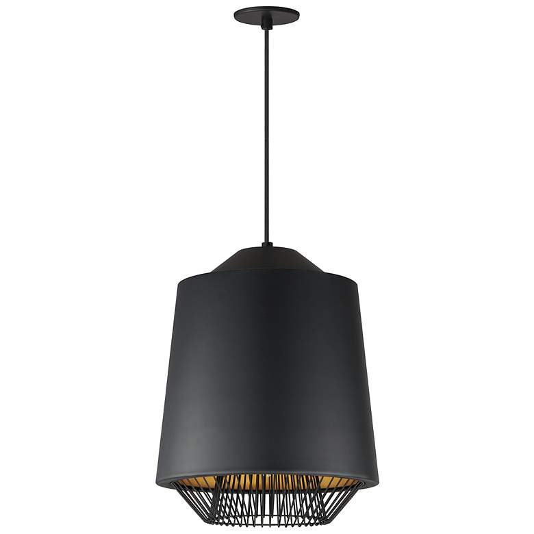 Image 1 ET2 Phoenix 15 3/4" Wide Black and Gold LED Pendant Light
