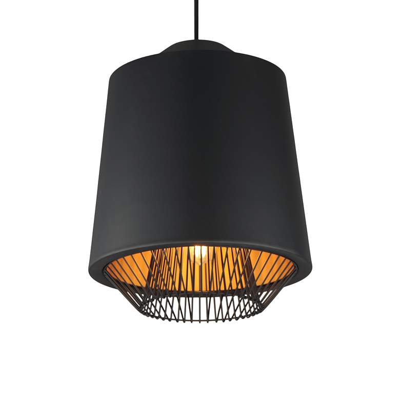 Image 4 ET2 Phoenix 15 3/4" Wide Black and Gold LED Pendant Light more views