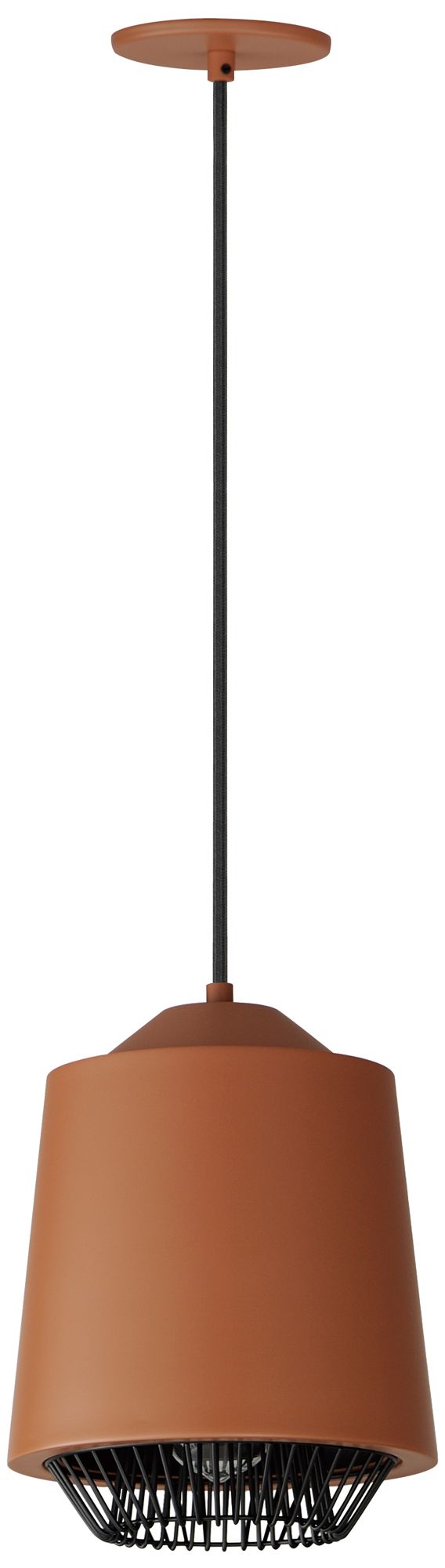 ET2 Phoenix 9" Wide Black and Brick LED Mini Pendant