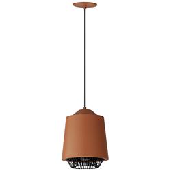 ET2 Phoenix 9" Wide Black and Brick LED Mini Pendant