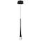 ET2 Pierce 2 1/4"W Black LED Mini Pendant w/ Clear Crystal