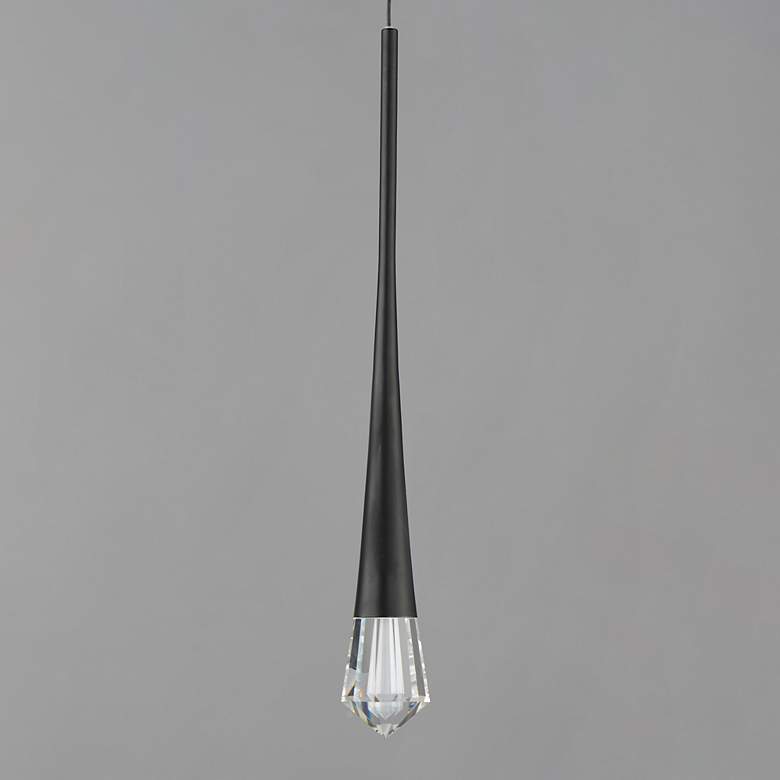 Image 2 ET2 Pierce 2 1/4"W Black LED Mini Pendant w/ Clear Crystal more views