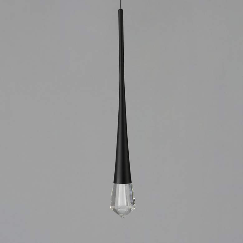 Image 3 ET2 Pierce 2 1/4"W Black LED Mini Pendant w/ Clear Crystal more views