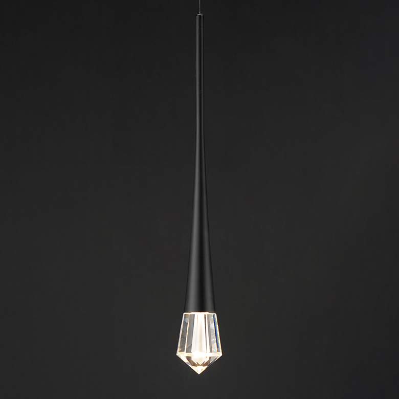 Image 5 ET2 Pierce 2 1/4"W Black LED Mini Pendant w/ Clear Crystal more views