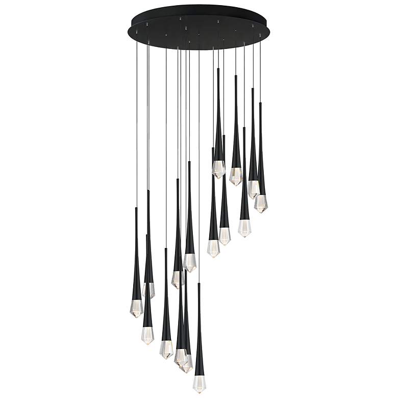 Image 2 ET2 Pierce 24 3/4" Wide Matte Black Multi-Light LED Pendant