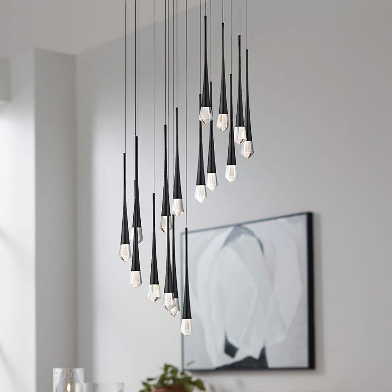 Image 1 ET2 Pierce 24 3/4" Wide Matte Black Multi-Light LED Pendant