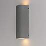 4_ET2 Pilar 13" High Greystone 2-Light LED Outdoor Wall Sconce - Cylinde more views