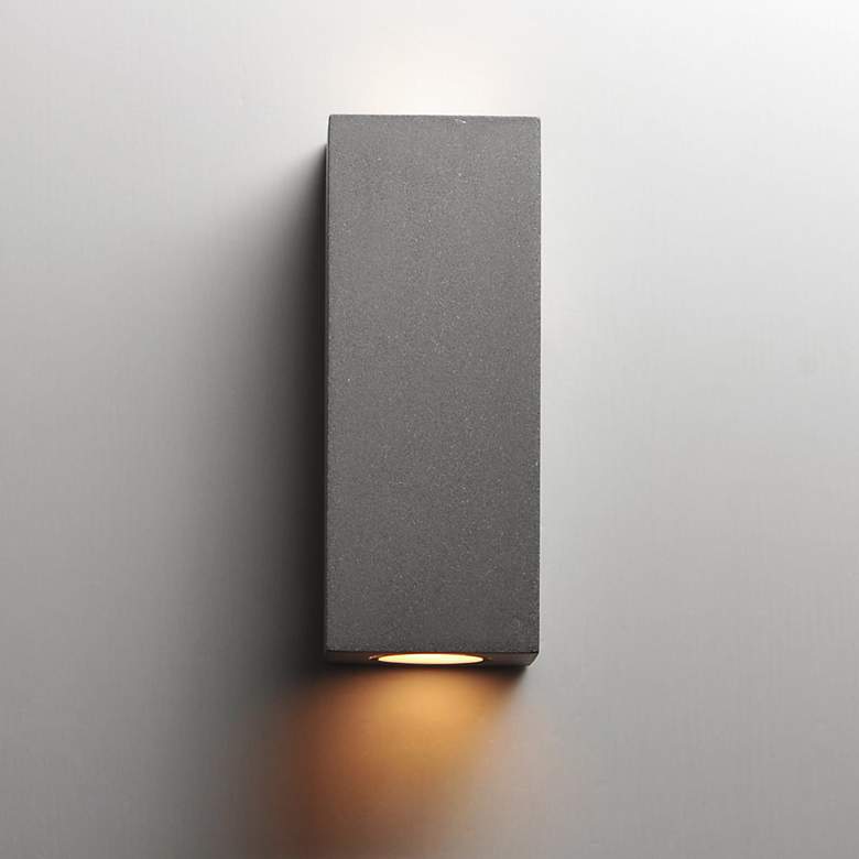 Image 3 ET2 Pilar 13" High Greystone 2-Light LED Outdoor Wall Sconce more views