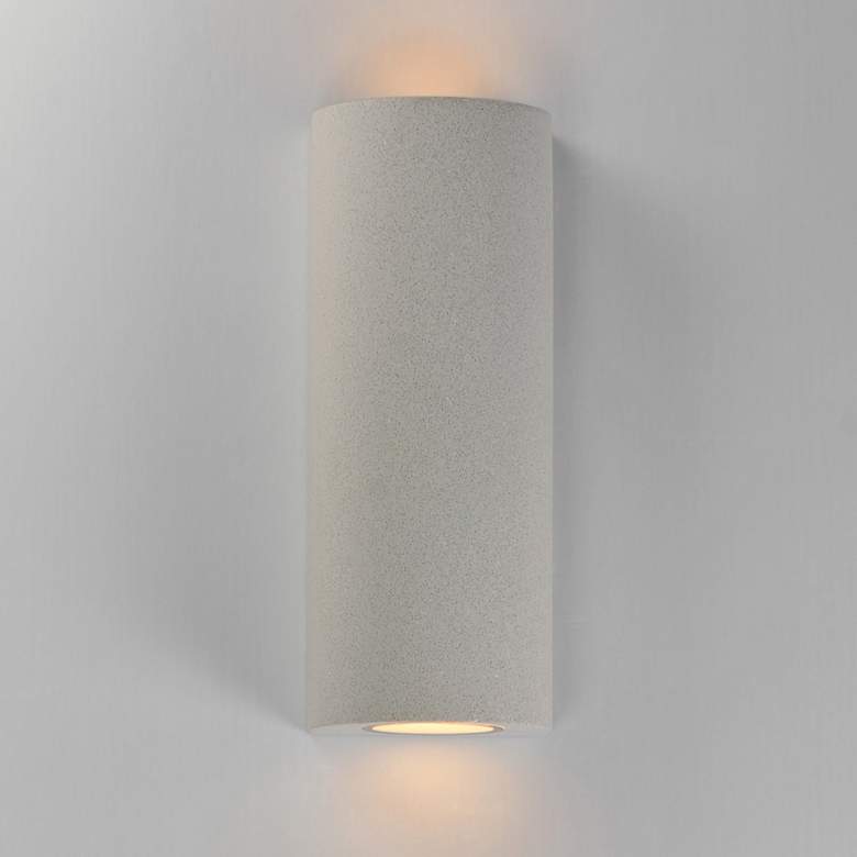 Image 3 ET2 Pilar 13" High Sandstone 2-Light LED Outdoor Wall Sconce - Cylind more views