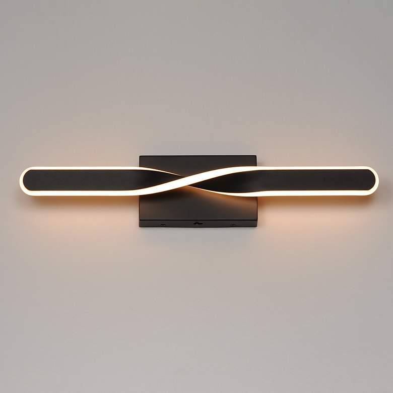 Image 3 ET2 Pirouette 24" Wide Black LED 5CCT Bath Vanity more views