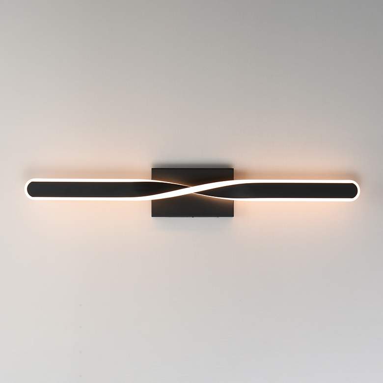 Image 3 ET2 Pirouette 32" Wide Black LED 5CCT Bath Vanity more views
